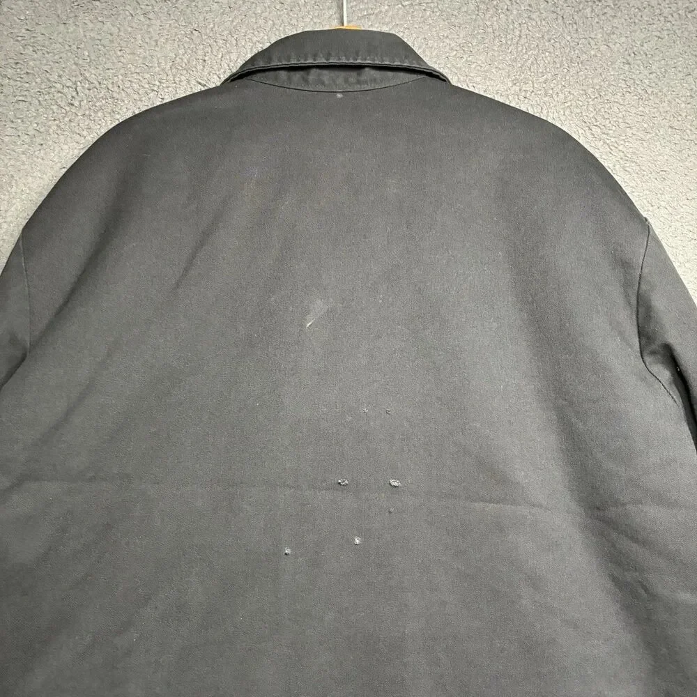 Vintage 90’s Dickies Jacket Mens XL Eisenhower Black Full Zip Lined Boxy Fit